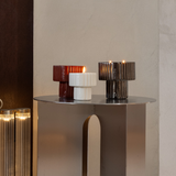 Bougie Podium Small Blanc Greige NELSON